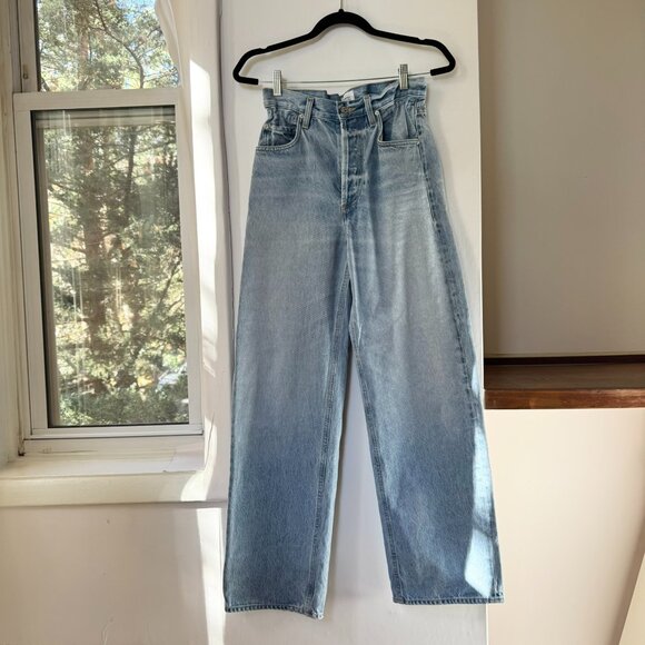 Citizens of Humanity Gwendoline Scrunch Wide Leg Jeans Dakota Blue 24 - Picture 5 of 17